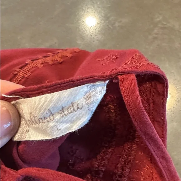 Altar'd State Burgundy Peasant Blouse - Picture 3 of 4